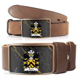 ScotsTee Shop Welsh Harry AP THOMAS Coat of Arms Welsh Family Crest Welsh Belt Bucker