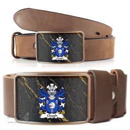 ScotsTee Shop Welsh Clough of Denbighshire Coat of Arms Welsh Family Crest Welsh Belt Bucker