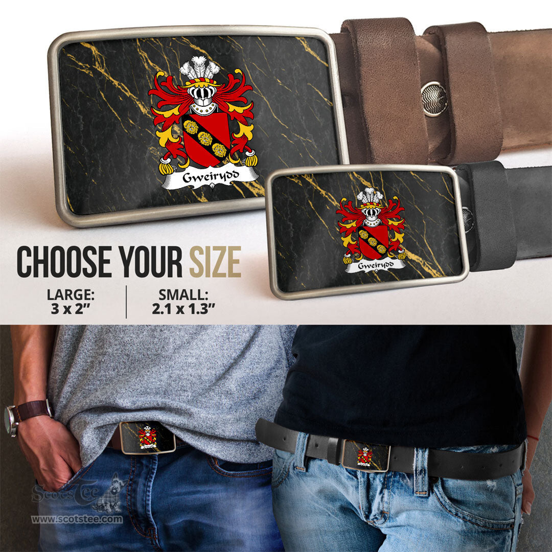 ScotsTee Shop Welsh Gweirydd AP RHYS GOCH Anglesey Coat of Arms Welsh Family Crest Welsh Belt Bucker