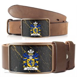 ScotsTee Shop Welsh Cynfelyn AP DOLFFIN Coat of Arms Welsh Family Crest Welsh Belt Bucker