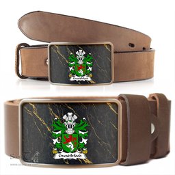 ScotsTee Shop Welsh Gwaithfoed of Powys Coat of Arms Welsh Family Crest Welsh Belt Bucker