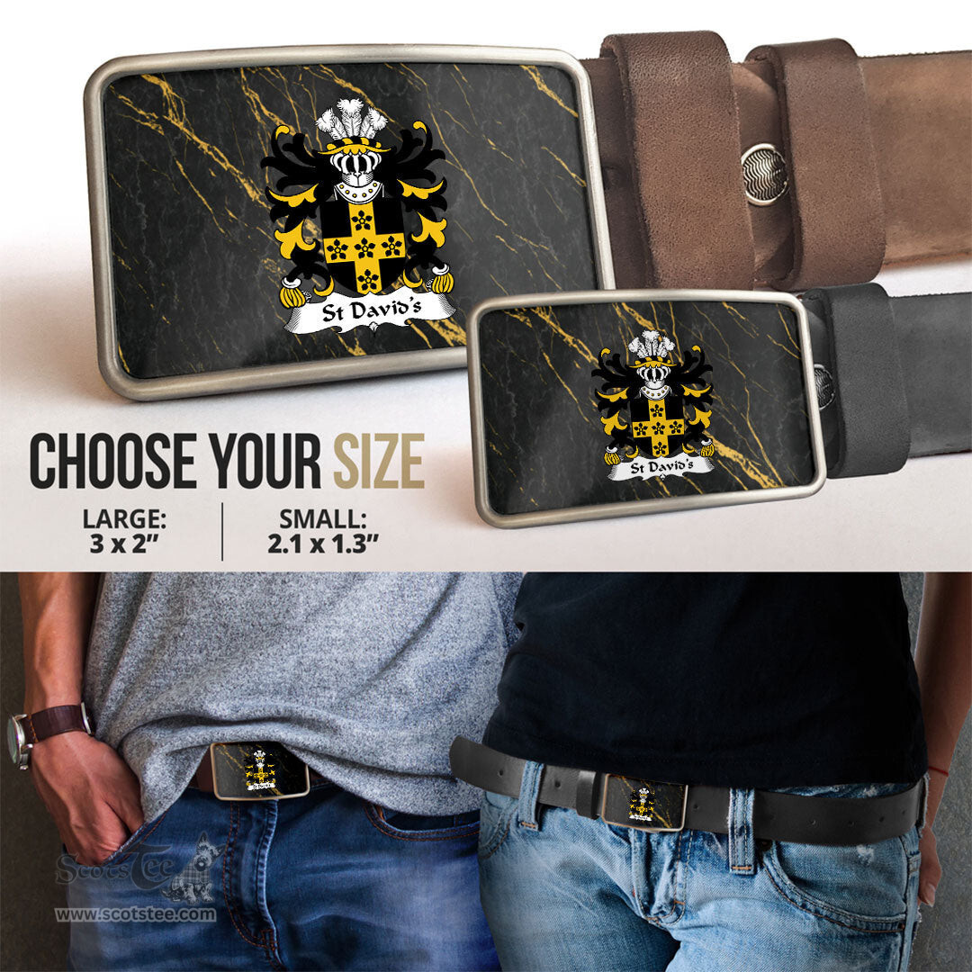 ScotsTee Shop Welsh St Davids Diocese of Coat of Arms Welsh Family Crest Welsh Belt Bucker