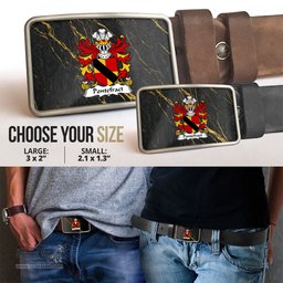 ScotsTee Shop Welsh Pontefract of Denbighshire Coat of Arms Welsh Family Crest Welsh Belt Bucker