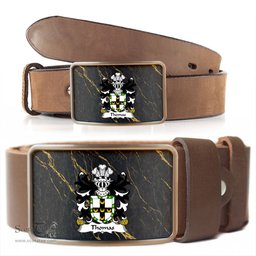 ScotsTee Shop Welsh Thomas of Caernarfonshire Coat of Arms Welsh Family Crest Welsh Belt Bucker