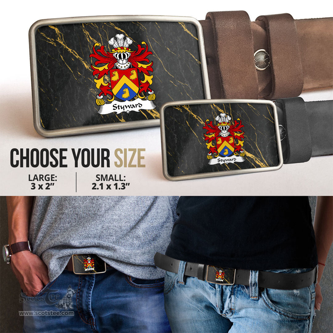 ScotsTee Shop Welsh Styward of Denbighshire Coat of Arms Welsh Family Crest Welsh Belt Bucker