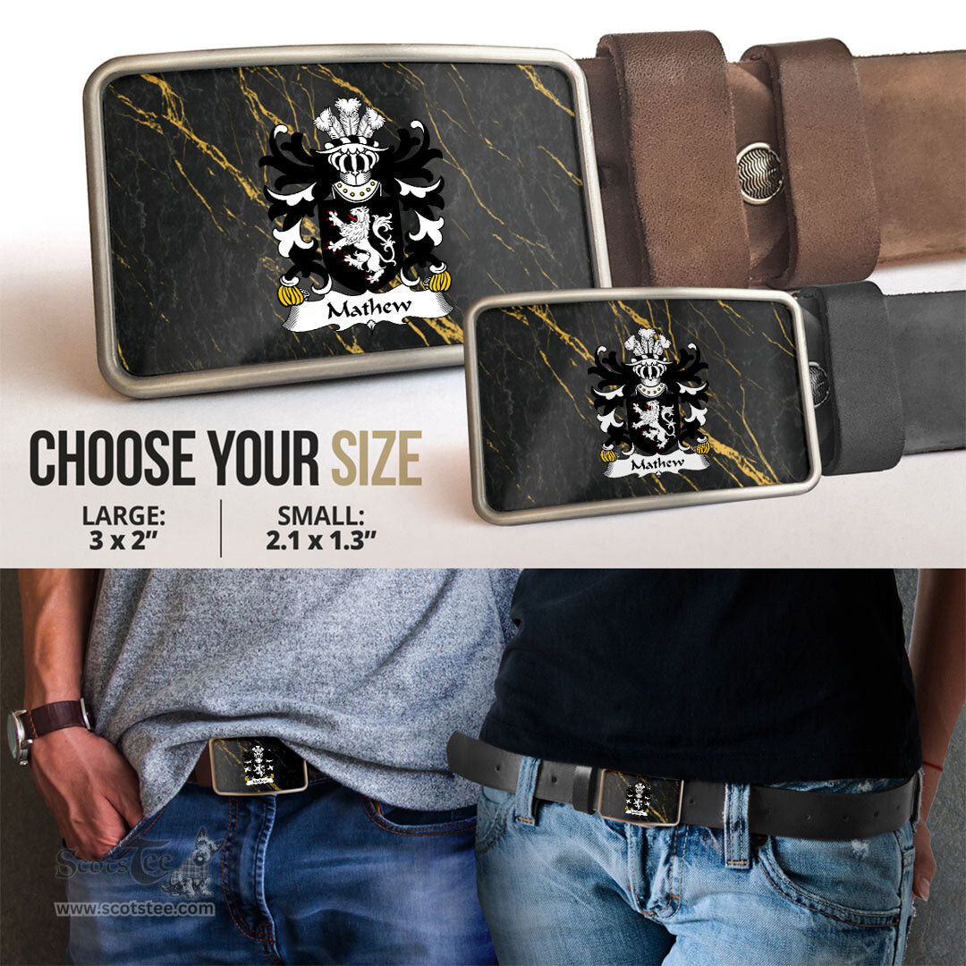 ScotsTee Shop Welsh Mathew of Llandaff Glamorganshire Coat of Arms Welsh Family Crest Welsh Belt Bucker