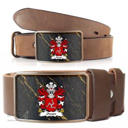 ScotsTee Shop Welsh Owain AP EDWIN or Owen Coat of Arms Welsh Family Crest Welsh Belt Bucker