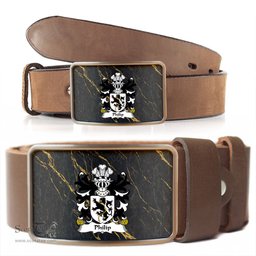 ScotsTee Shop Welsh Philip AP MADOG AB IEUAN Coat of Arms Welsh Family Crest Welsh Belt Bucker