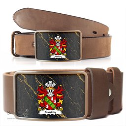 ScotsTee Shop Welsh Sankey of Conwy Coat of Arms Welsh Family Crest Welsh Belt Bucker