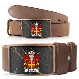 ScotsTee Shop Welsh Reynolds or Reignolds of Denbighshire Coat of Arms Welsh Family Crest Welsh Belt Bucker