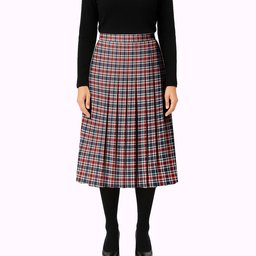 ScotsTee Shop Scottish Bell Border (Bell Southern Bell) Modern Tartan Pleated Midi Skirt