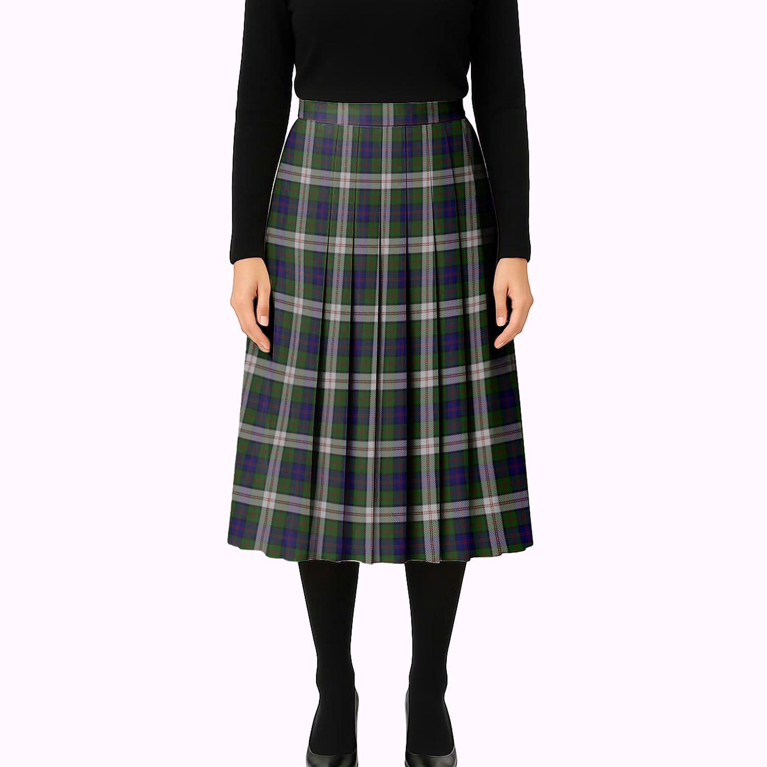 ScotsTee Shop Scottish Blair Dress Tartan Pleated Midi Skirt