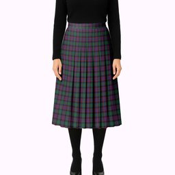 ScotsTee Shop Scottish Alexander Hunting Personal Tartan Pleated Midi Skirt