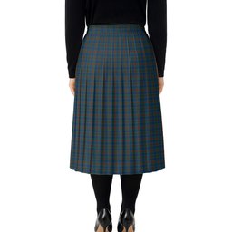 ScotsTee Shop Scottish Buchanan Hunting Modern Tartan Pleated Midi Skirt