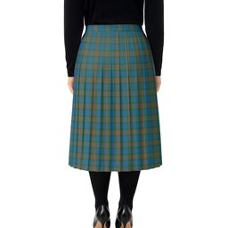 ScotsTee Shop Scottish Buchanan Hunting Ancient Tartan Pleated Midi Skirt