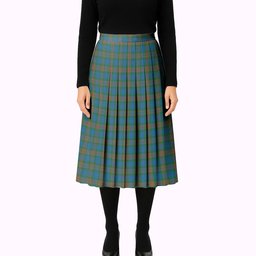 ScotsTee Shop Scottish Buchanan Hunting Ancient Tartan Pleated Midi Skirt