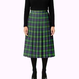 ScotsTee Shop Scottish Davidson of Tulloch Tartan Pleated Midi Skirt
