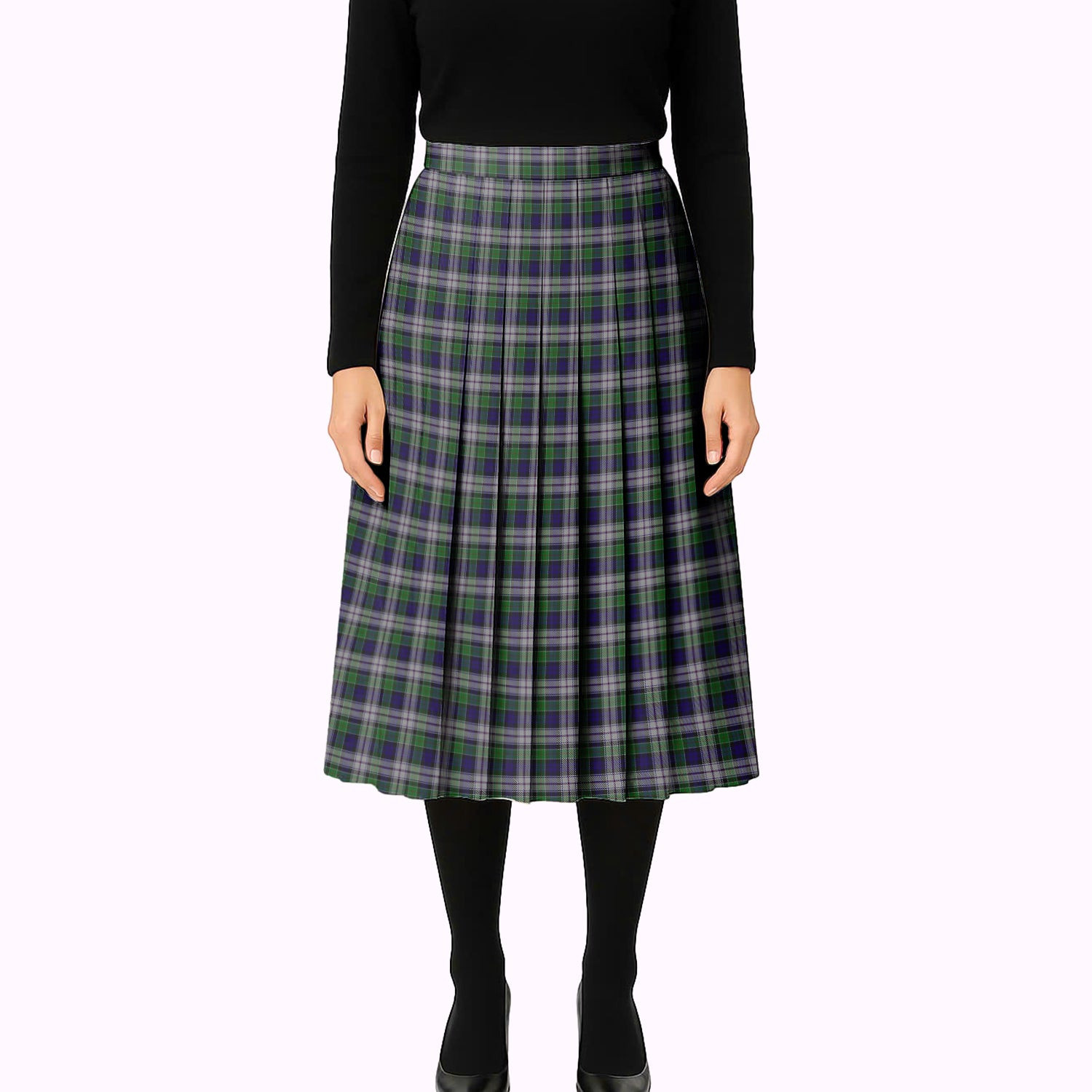 ScotsTee Shop Scottish Colquhoun Dress Tartan Pleated Midi Skirt