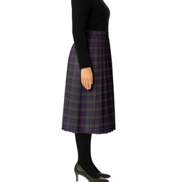 ScotsTee Shop Scottish Donald of Clan Ranald Tartan Pleated Midi Skirt