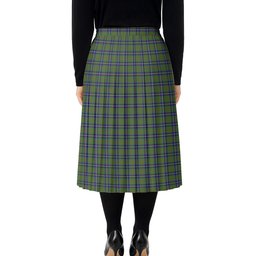 ScotsTee Shop Scottish Cameron of Lochiel Hunting Tartan Pleated Midi Skirt