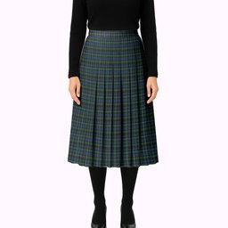 ScotsTee Shop Scottish Campbell of Argyll 01 Tartan Pleated Midi Skirt
