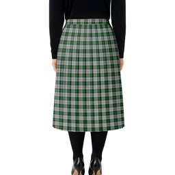 ScotsTee Shop Scottish Erskine Green Tartan Pleated Midi Skirt