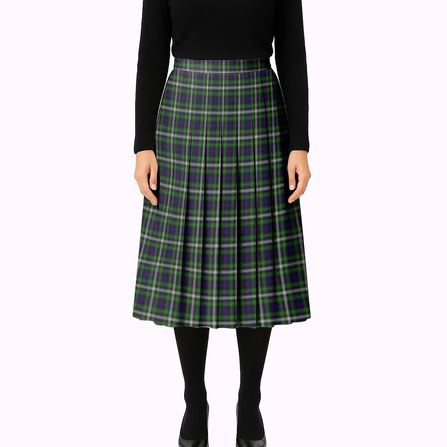 ScotsTee Shop Scottish Farquharson Dress Tartan Pleated Midi Skirt