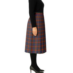 ScotsTee Shop Scottish Fraser of Lovat Tartan Pleated Midi Skirt