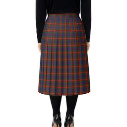 ScotsTee Shop Scottish Fraser of Lovat Tartan Pleated Midi Skirt