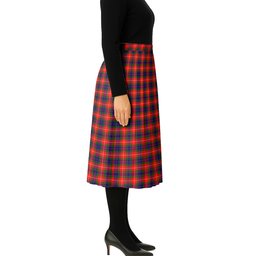 ScotsTee Shop Scottish Fraser Lovat Modern Tartan Pleated Midi Skirt