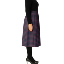 ScotsTee Shop Scottish Evans of Wales Tartan Pleated Midi Skirt