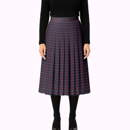 ScotsTee Shop Scottish Evans of Wales Tartan Pleated Midi Skirt