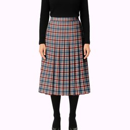 ScotsTee Shop Scottish Bell Border (Bell Southern Bell) Ancient Tartan Pleated Midi Skirt