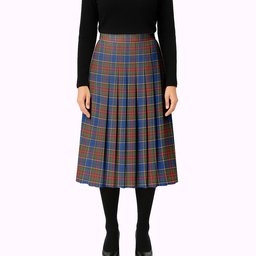 ScotsTee Shop Scottish Beattie (Beatty) Modern Tartan Pleated Midi Skirt