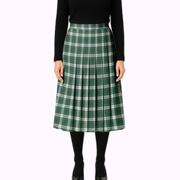 ScotsTee Shop Scottish Black Watch Dress Ancient Tartan Pleated Midi Skirt