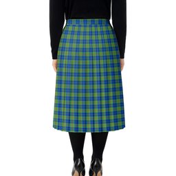 ScotsTee Shop Scottish Barclay Hunting Ancient Tartan Pleated Midi Skirt
