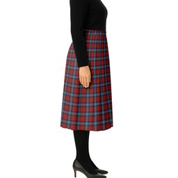 ScotsTee Shop Scottish Baillie of Polkemmet Red Tartan Pleated Midi Skirt