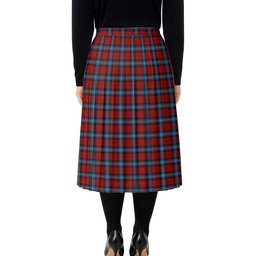 ScotsTee Shop Scottish Baillie of Polkemmet Red Tartan Pleated Midi Skirt