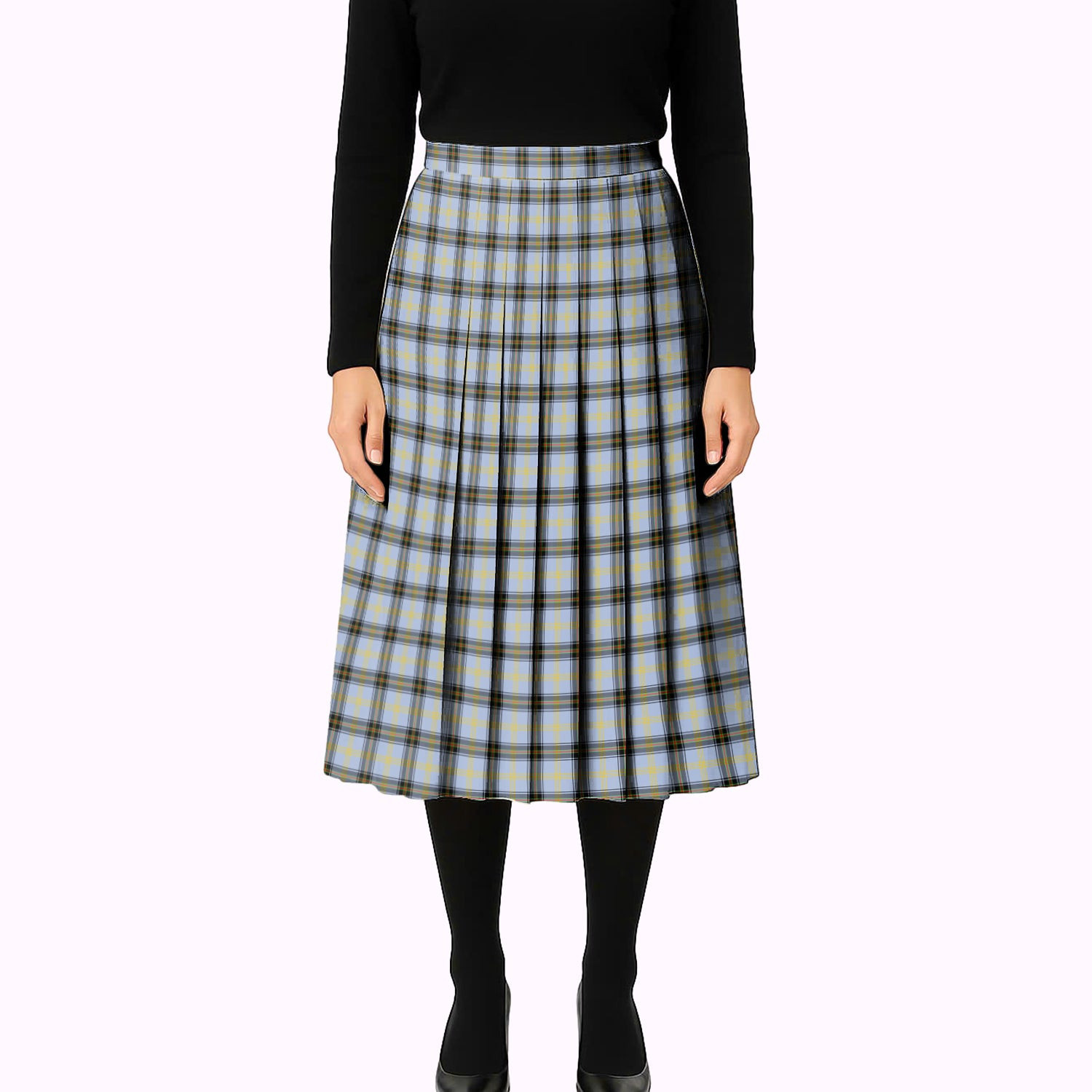 ScotsTee Shop Scottish Bell of the Borders SC Tartan Pleated Midi Skirt