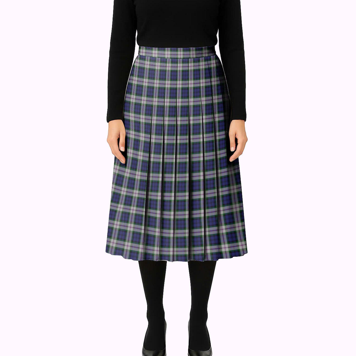 ScotsTee Shop Scottish Baird Dress Tartan Pleated Midi Skirt