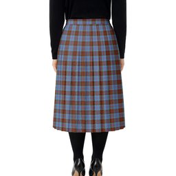 ScotsTee Shop Scottish Anderson Modern Tartan Pleated Midi Skirt