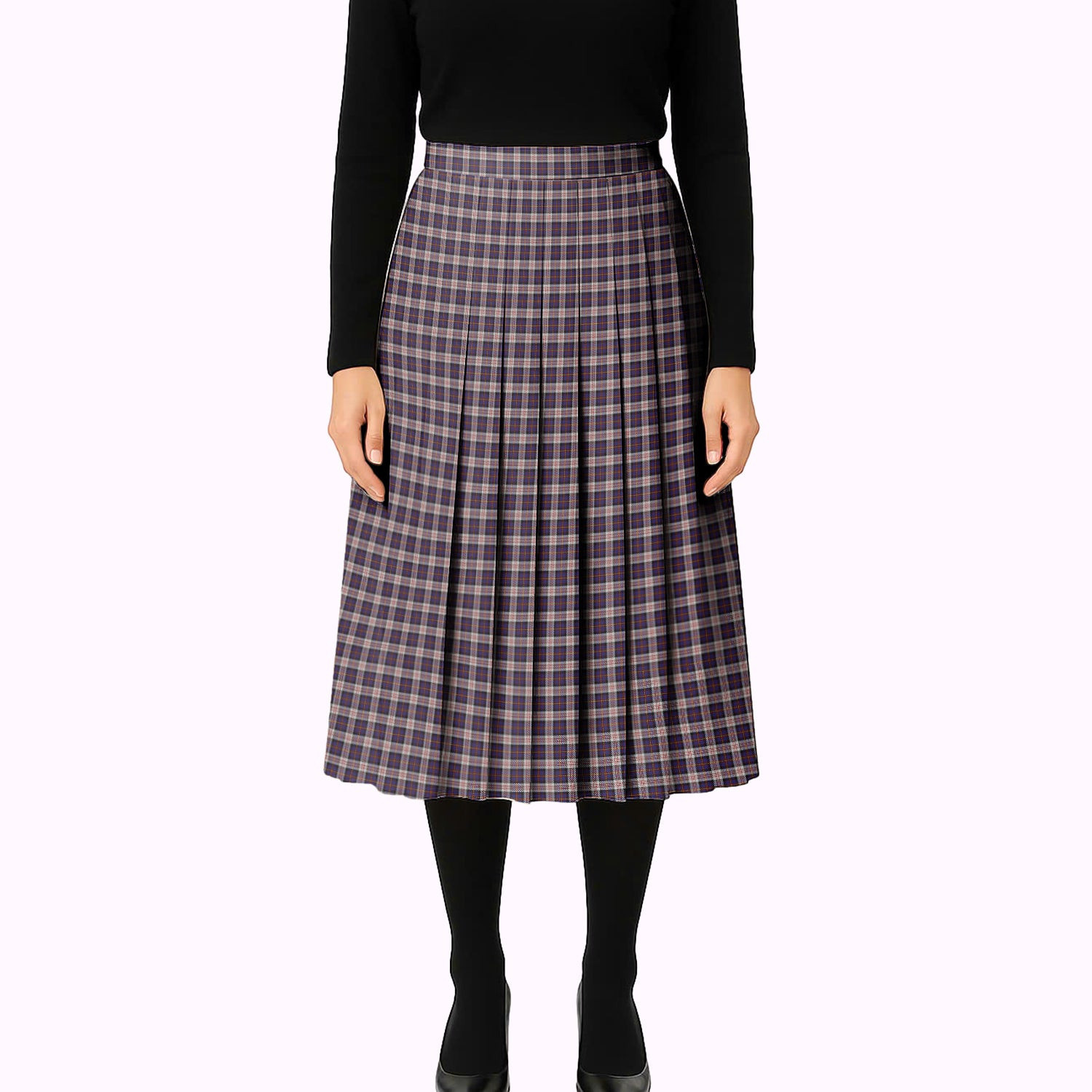 ScotsTee Shop Scottish Cameron of Erracht Dress Tartan Pleated Midi Skirt