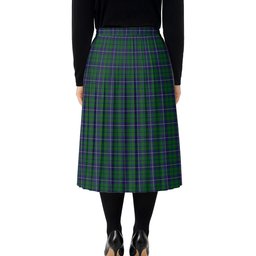 ScotsTee Shop Scottish Douglas Green Wilsons Tartan Pleated Midi Skirt
