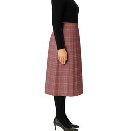 ScotsTee Shop Scottish Burnett Hunting Ancient Tartan Pleated Midi Skirt
