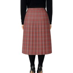 ScotsTee Shop Scottish Burnett Hunting Ancient Tartan Pleated Midi Skirt