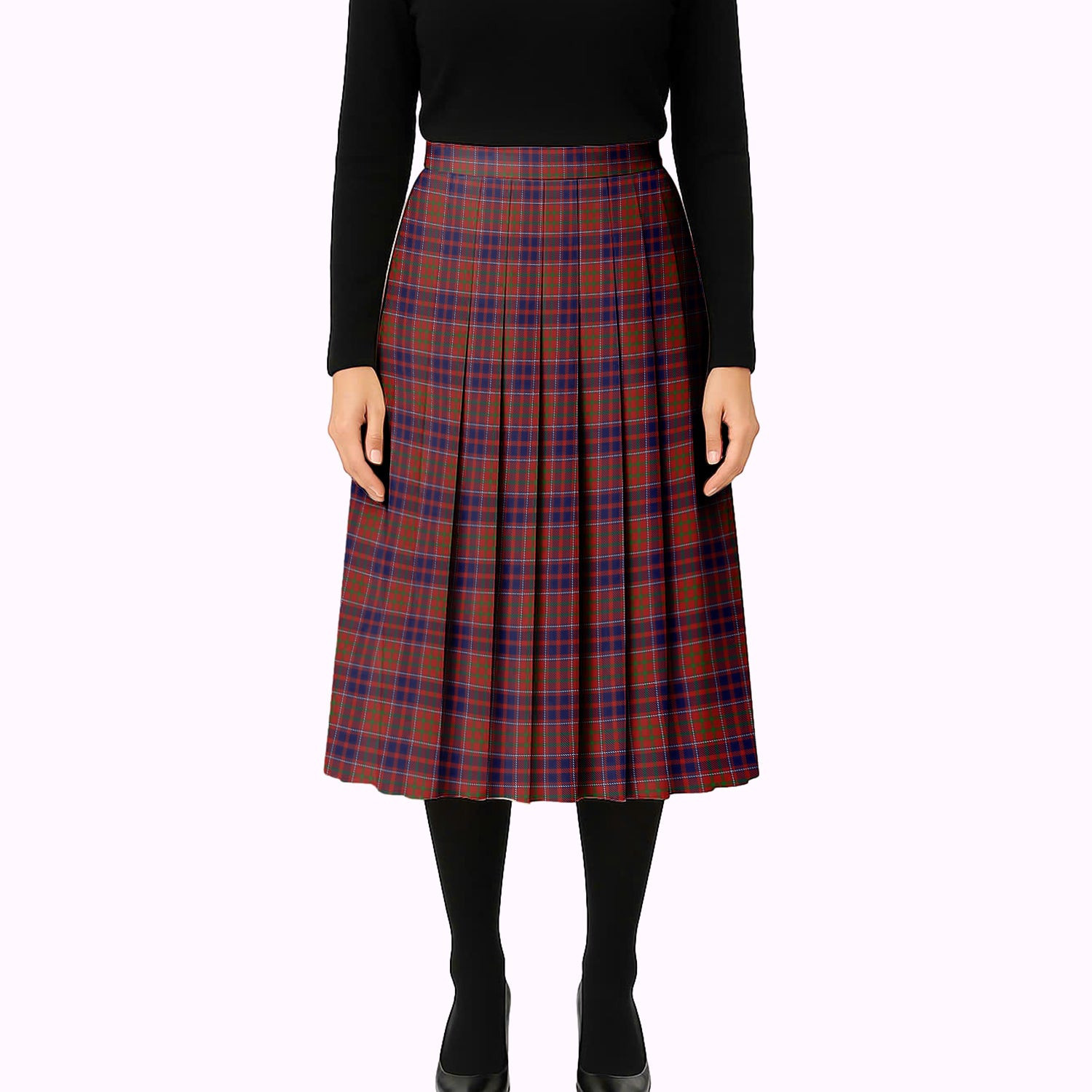 ScotsTee Shop Scottish Cameron of Locheil Original Tartan Pleated Midi Skirt