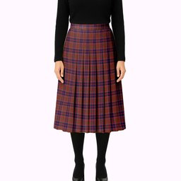 ScotsTee Shop Scottish Cameron of Locheil Original Tartan Pleated Midi Skirt