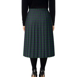 ScotsTee Shop Scottish Campbell of Cawdor Tartan Pleated Midi Skirt