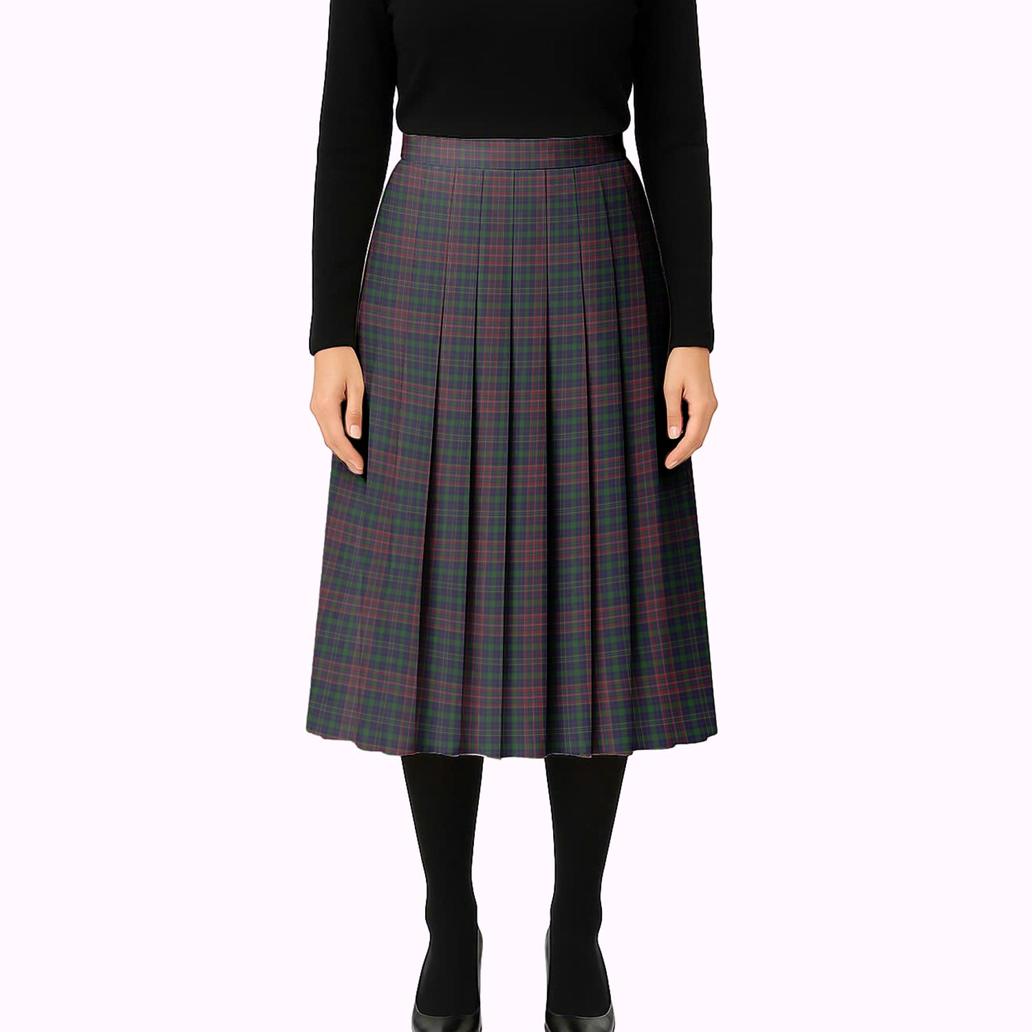 ScotsTee Shop Scottish Jrgensen of Taasingee Tartan Pleated Midi Skirt