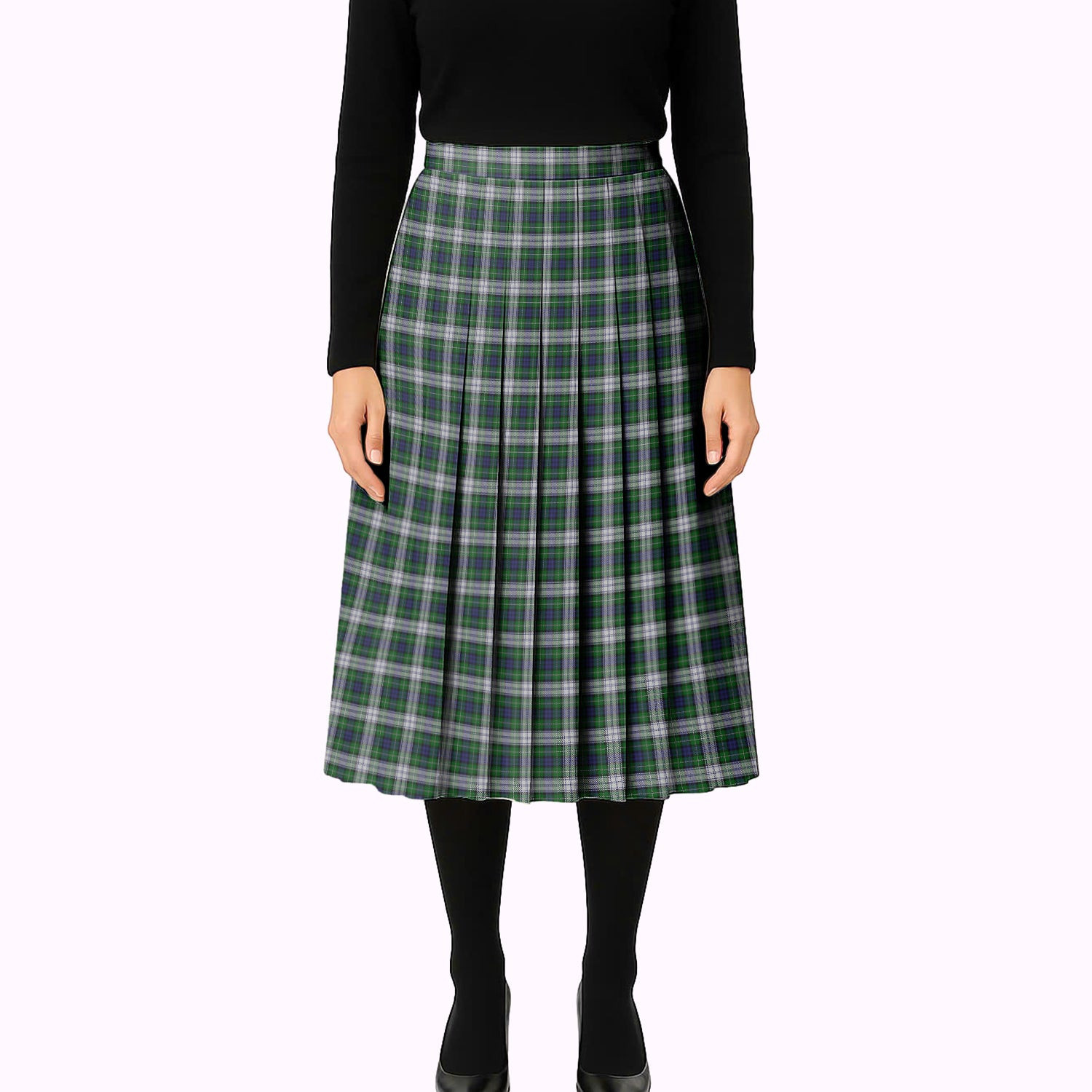 ScotsTee Shop Scottish Forbes Dress Tartan Pleated Midi Skirt